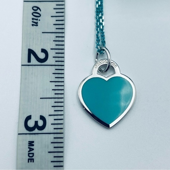 Tiffany & Co Blue Enamel Heart Tag 30” Sparkle Chain PACKAGING - Picture 10 of 11